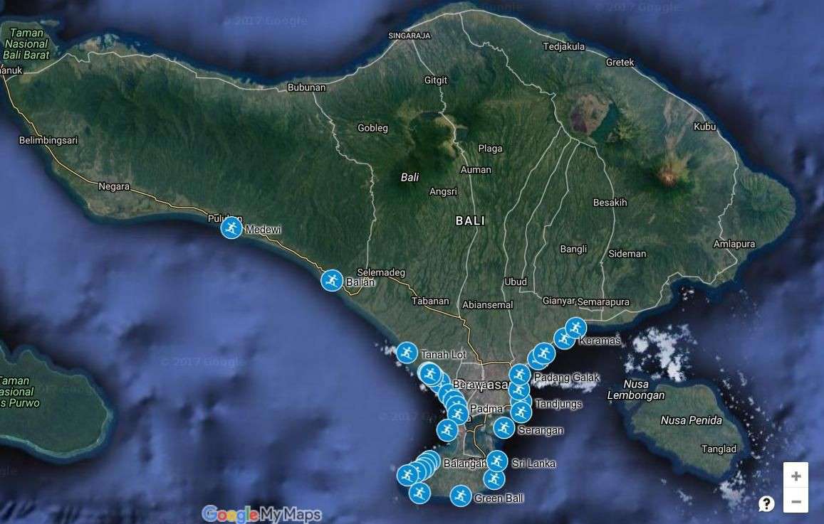 Surf Spot Map Bali